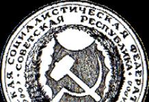 Ryska sovjetiska federativa socialistiska republikens vapen 1920 1978. Ryska sovjetiska federativa socialistiska republikens vapen.  Avkodning av förkortningen RSFSR